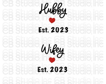 Wifey and Hubby Established in 2023 - Heart Design *SVG & PNG Digital Download*