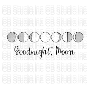 Goede nacht maan - maanfasen ontwerpen *SVG & PNG digitale download*