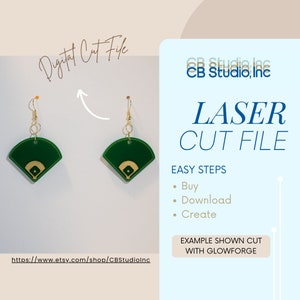Baseball Diamant Ohrring Design für Laser *SVG Digital Download*