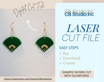 Baseball Diamond Earring Design for Laser *SVG Digital Download*