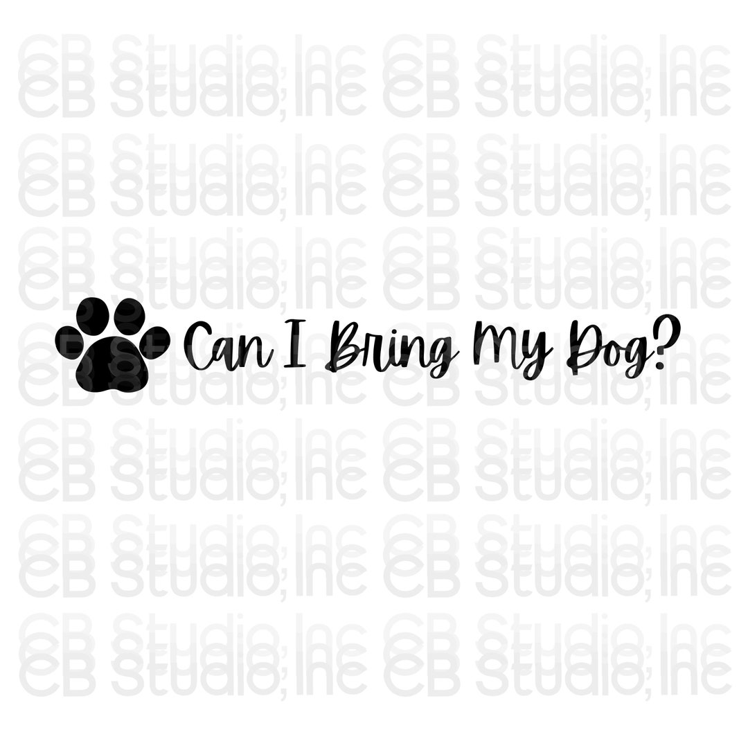 Can I Bring My Dog Paw Print Design SVG & PNG Digital Download Etsy