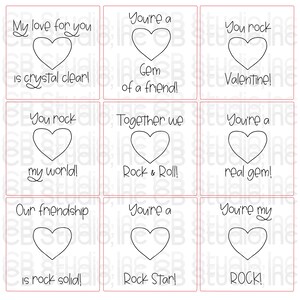 San Valentino a tema rock - Set di 9 frasi - *Download digitale*
