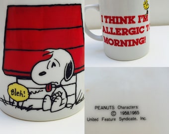 1962 Snoopy Woodstock Peanuts Collectable Mug