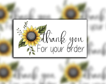 Stunning Watercolour Sunflower Personalized Wedding Thank You Cards