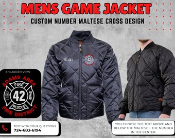 Game Sportswear Mens Quilted Jacket, Firefighter jacket, first responder outerwear