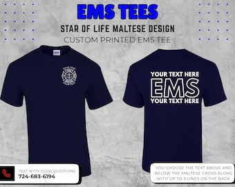 Custom EMS Star of Life Maltese Tee | Firefighter Apparel