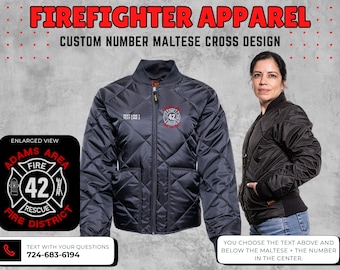 Game Sportswear Womens Quilted Jacket, Firefighter jacket, first responder outerwear