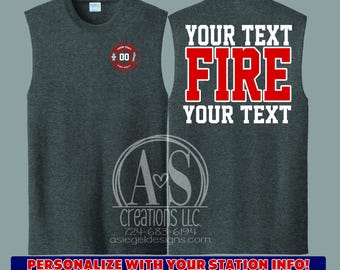Custom Firefighter Sleeveless Shirt | Dark Heather Grey Duty Tee