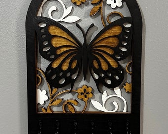 Butterfly Arch Key Hanger, new home gift, custom key holder, custom key rack