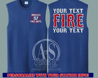 Custom Sleeveless Firefighter Shirt | Personalized Fire Dept Apparel