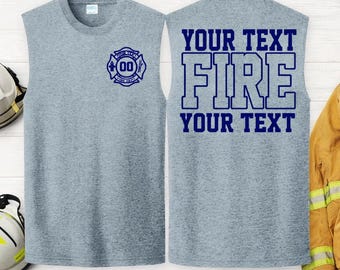 Custom Firefighter Sleeveless Shirt | Personalized Duty Tee