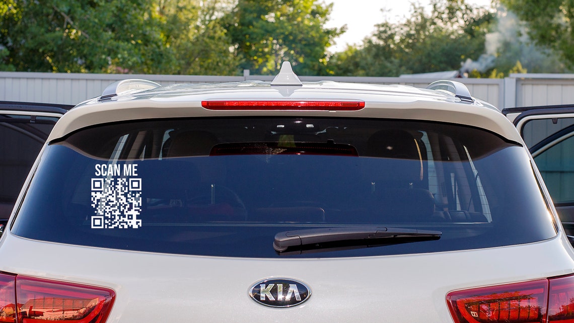 Clear Printed QR Code CUSTOM Car Decal QR Code Decal Etsy