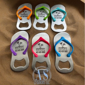 Laser Engraved Flip Flop Bottle Openers | Party Favor | Wedding Favor | Custom Gifts