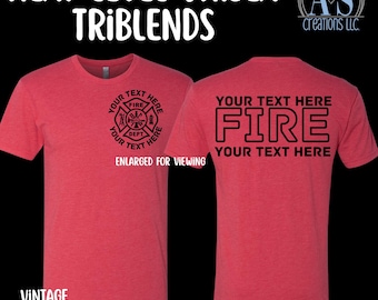 Firefighter Vintage Triblend Custom Tees
