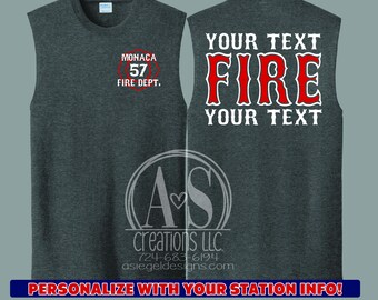 Custom Firefighter Sleeveless Shirt | Dark Grey Duty Tee