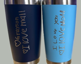 Custom Handwriting Laser Engraved Tumbler | Stainless Tumbler | Custom Cups | Personalized Handwriting Gifts