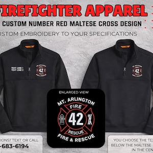 Personalized Embroidered Firefighter Job Shirt, Maltese Design