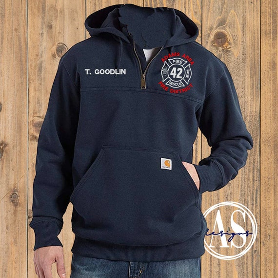 1 4 Zip Personalized Firefighter Carhartt Hoodie