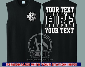 Custom Firefighter Sleeveless Shirt | Personalized Duty Tee, Work Shirt