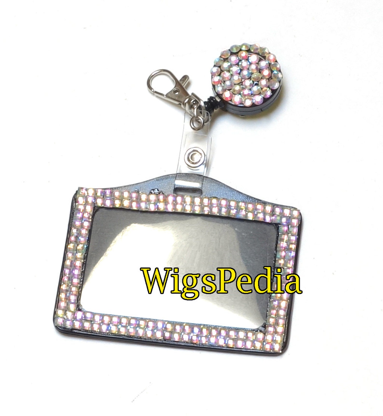 Bling Rhinestone HORIZONTAL Badge Holder Retractable Badge Etsy