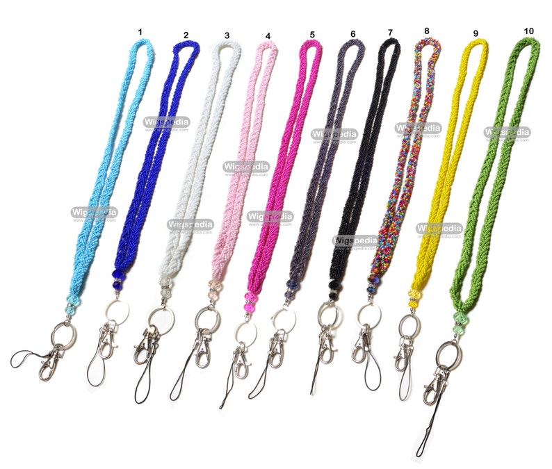 Braided Colored Bead LANYARD With Jeweled Accents With Etsy