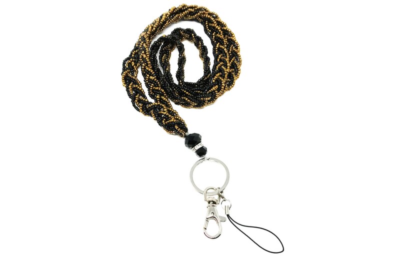 Braided Colored Bead LANYARD With Jeweled Accents With Etsy