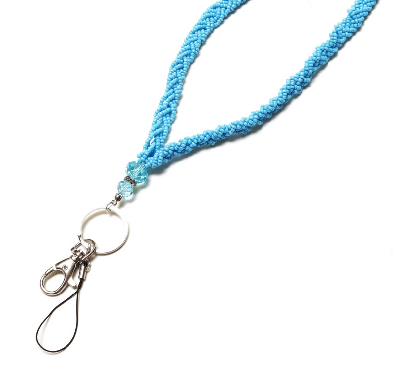 Braided Colored Bead LANYARD With Jeweled Accents With Etsy
