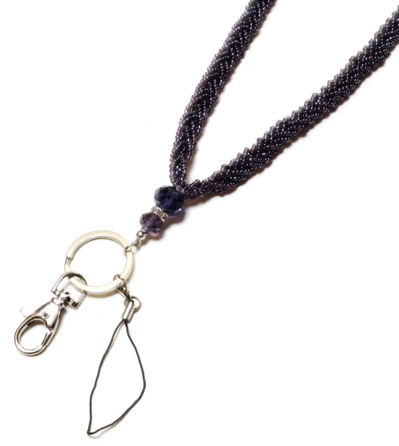 Braided Colored Bead LANYARD With Jeweled Accents With Etsy