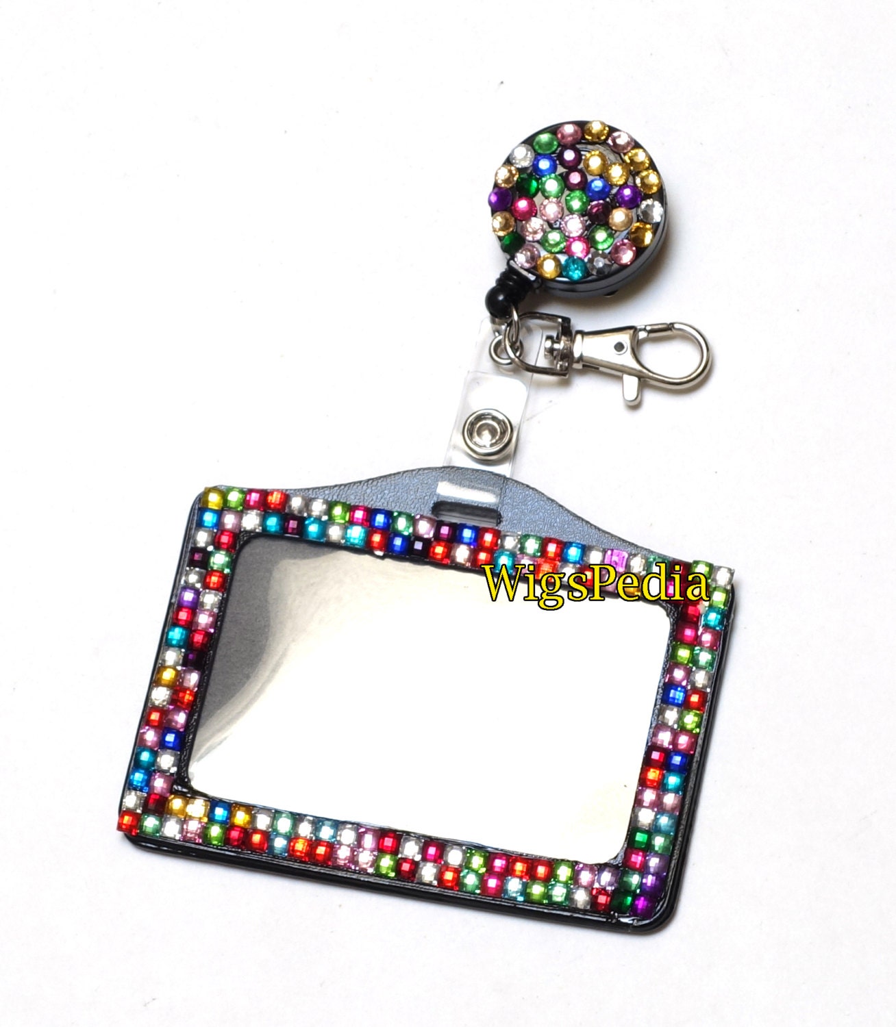 Bling Rhinestone HORIZONTAL Badge Holder Retractable Badge Etsy