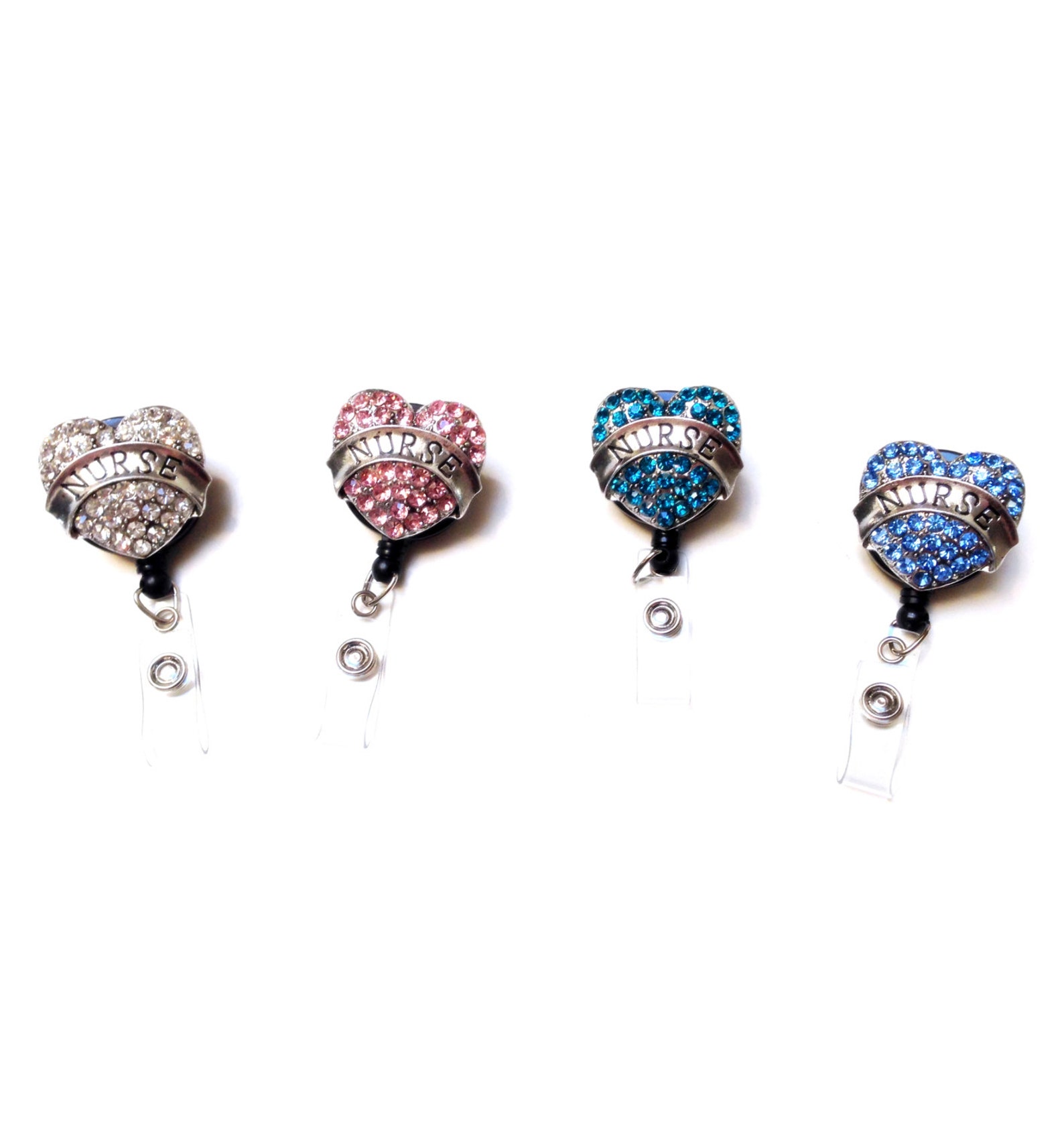 Sparkles Rhinestone Retractable Badge Reel/ ID Badge Holder Etsy