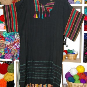 Vintage Hippie Boho Indian Dress Tunic with Tassels