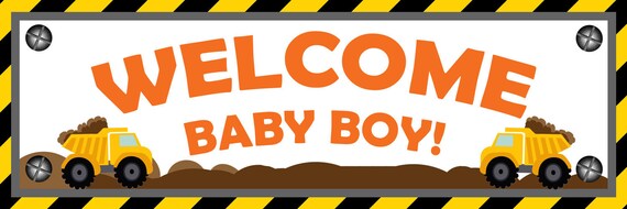Caution Baby Under Construction Baby Shower Banner Etsy