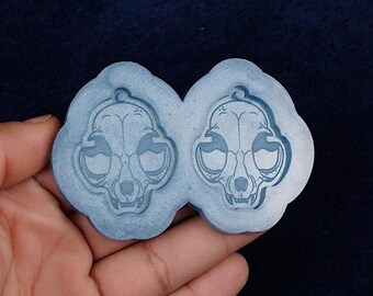 Cat Skull Silicone Resin Earring Mold