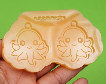 Octopus Silicone Resin Earring Mold: Kawaii Sea Creature Jewelry