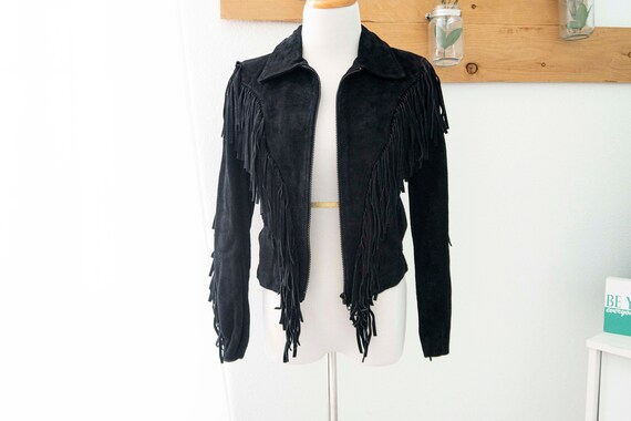 Vintage 80's Fringe Suede Leather Jacket