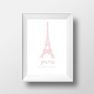 Français Sayings Print - Paris A Mon Coeur