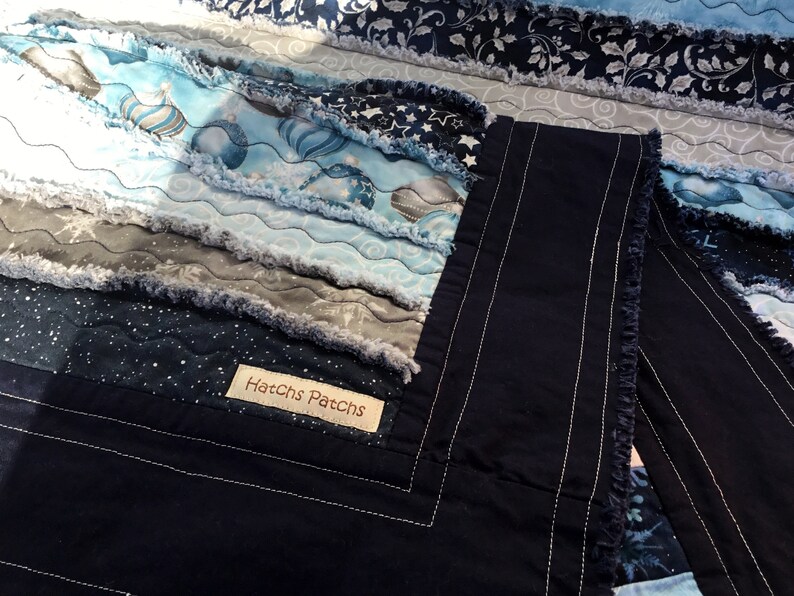 Ragged Strip Quilt WINTER'S GRANDEUR Sky Colorstory Etsy