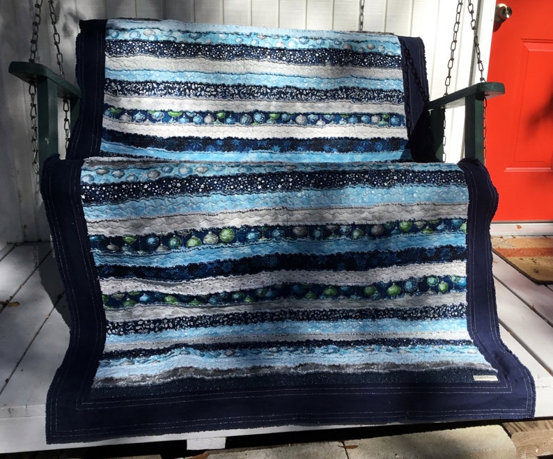 Ragged Strip Quilt WINTER'S GRANDEUR Sky Colorstory Etsy