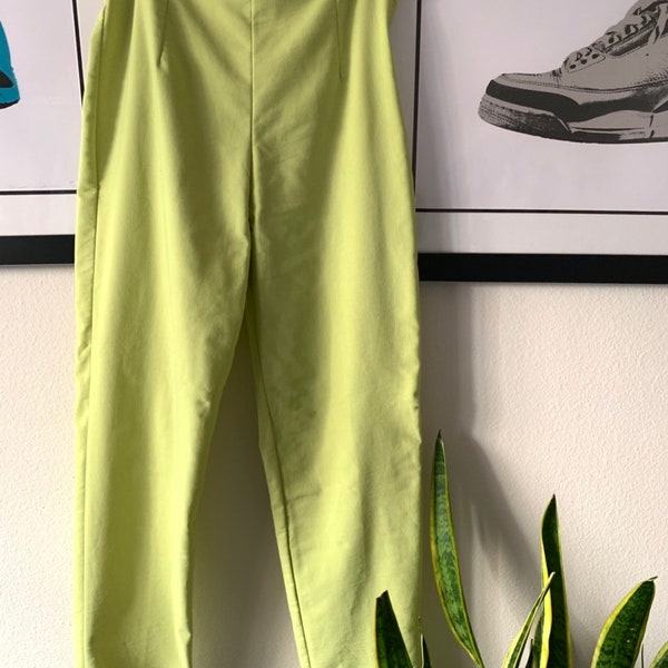 Vintage Lime Green Highwaist Ankle Pant