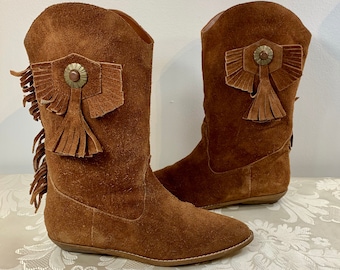 Women's suede boots, Women's Brown leather boots, Women's size 7m shoes, Women's Indian boots, Women's size 7 boots