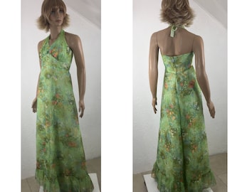 Halter dress, Evening dress, Formal dress, Vintage dress, Womens dress  Size 9 dress, Fancy dress, Green dress, Sleeveless dress