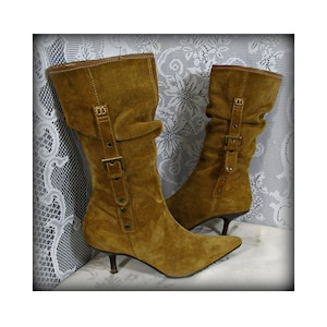 Leather boots, Women&#39;s brown boots, Dress shoes, Cowgirl boots, Stylish leather boot&#39;s, Size 7 1/2 shoes, Western boots