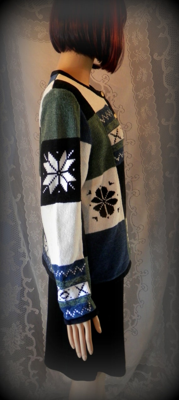 Women's sweater, Cardigan, Pattern sweater, Long sleeve sweater, Winter sweater, Warm sweater, Soft sweater, Patchwork sweater View 2