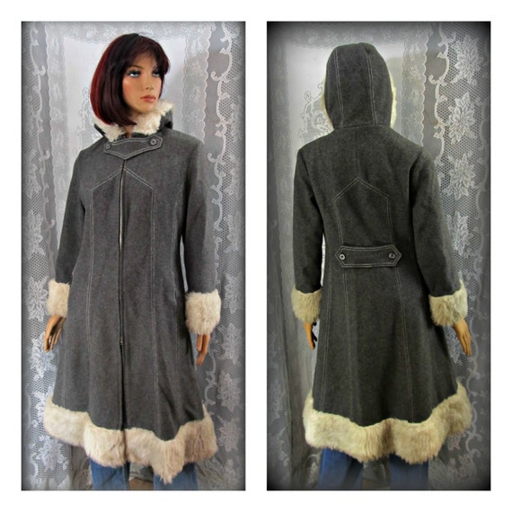 Gray wool coat, Size medium coat, Warm coat, Winte