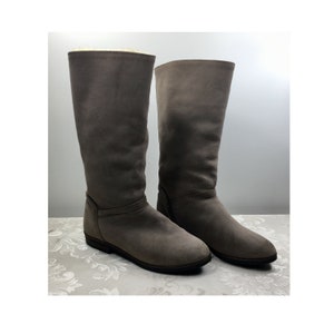 Women&#39;s fur boots, Gray fur boots, Woman’s size 8 boots, Women&#39;s size boots, Womens Tall boots, Warm Winter Boots, Womens leather boots