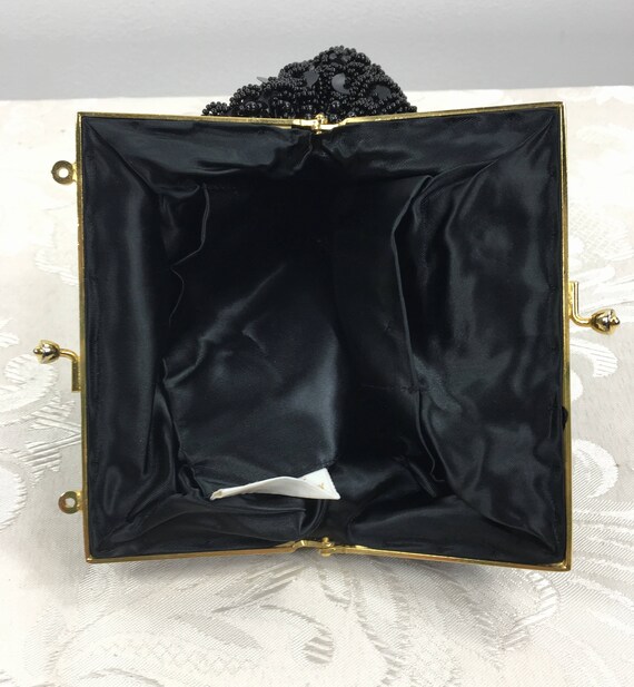 Women's black beaded purse, Formal purse, Vintage… - image 8