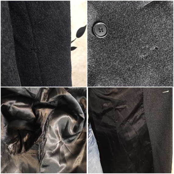 Black wool coat, Long Pea coat, Warm coat, Winter coat, Long coat, Fancy coat, Pea coat, Long Wool coat View 4