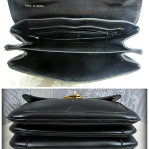 Vintage purse, Black leather purse, Stylish purse, Retro Bag, Leather Purse, Hudson purse, Top handle Handbag image 4