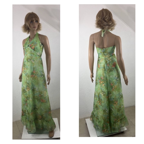 Halter dress, Evening dress, Formal dress, Vintage