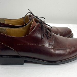 Zapatos con cordones para hombre, mocasines de cuero, mocasines marrones, zapatos de cuero para hombre, zapatos de talla 10 1/2, desliza los zapatos, imagen 2